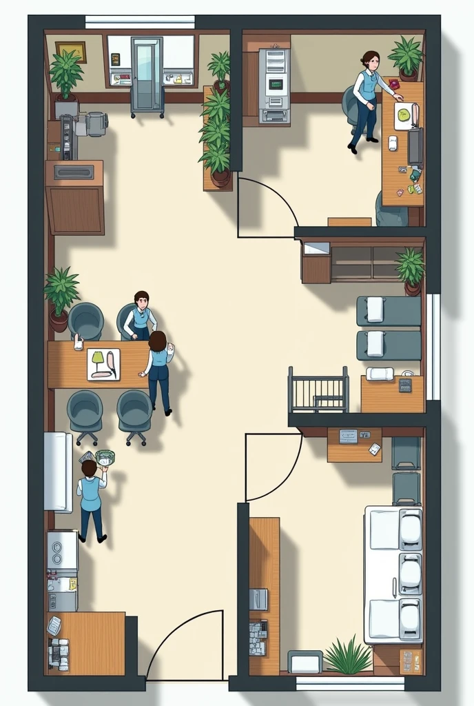Layout of housekeeping department in hotels