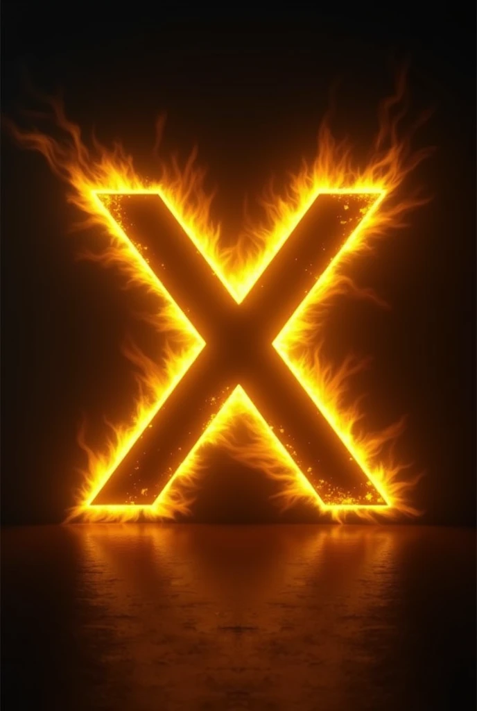 The letter "X" with yellow orange aura