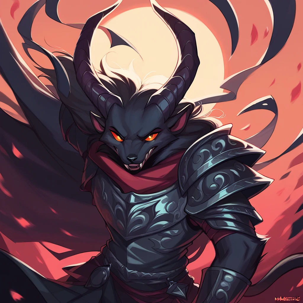 magnetus, score_9, score_8_up, score_7_up, score_6_up, Evil Mouse, with ebony black fur and Malachite eyes in demonic armor