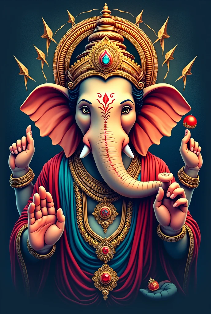 Print a t shirt on loard ganesha with unique design