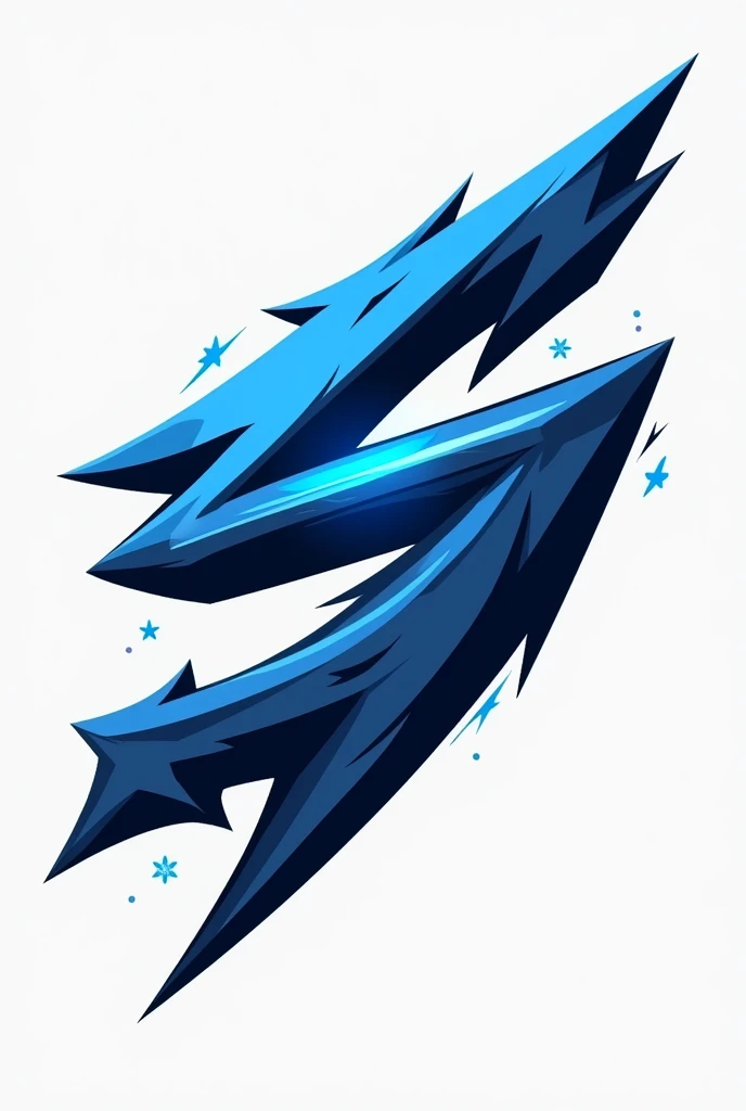 Design a high-impact eSports logo featuring the letter 'S'. The logo should have a strong, aggressive style, with bold, angular shapes and a sense of speed. Use sky blue and black to create a powerful color contrast, making the logo eye-catching and modern. The 'S' should be creatively stylized to suggest agility and strength, capturing the spirit of competitive gaming. Keep the background clean and simple to ensure the logo stands out."