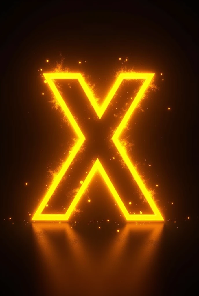 The letter "X" with yellow orange aura