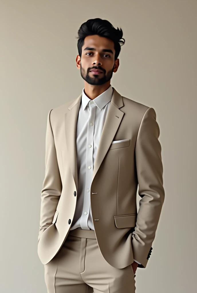 a bengali young men in suit. simple background