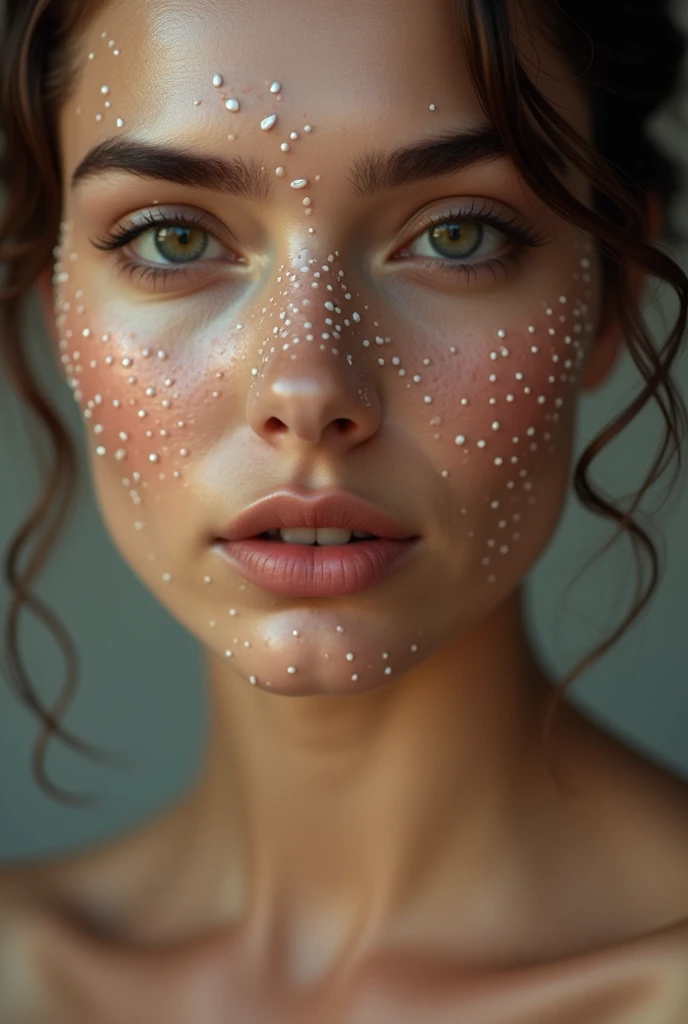Create an image of a woman with ????? on her face