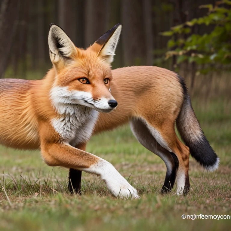 A fox in the jungle with a big penis 
