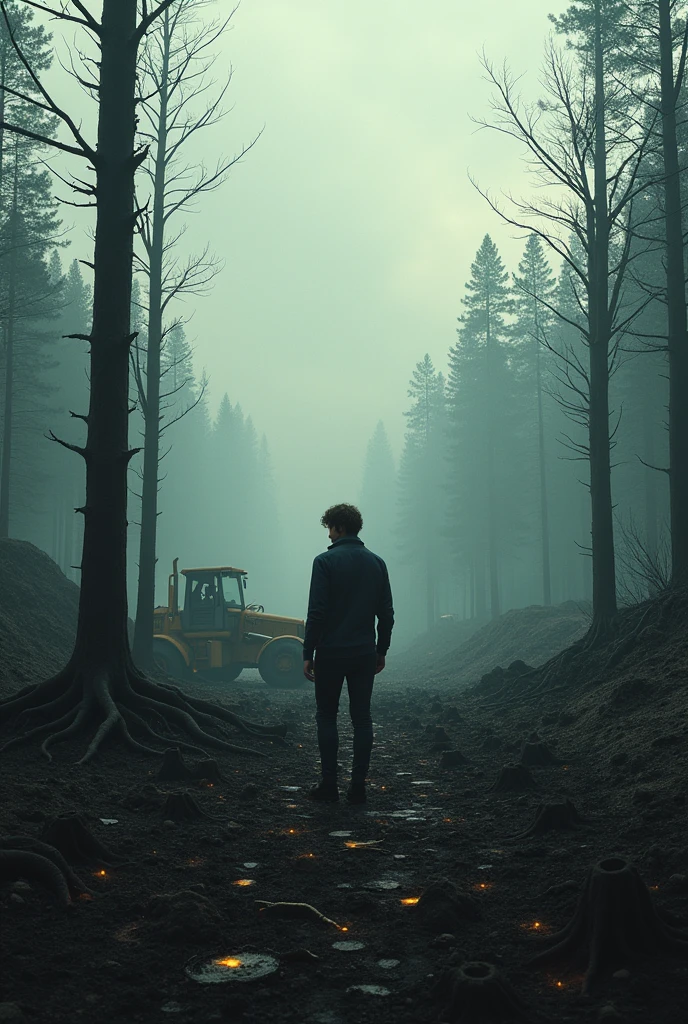 Image reflecting deforestation to make graphite pencils