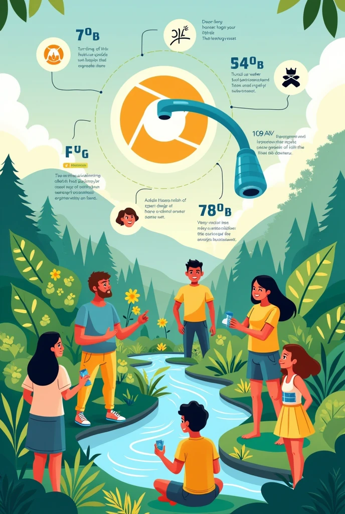 in the Conservation of natural resources such as help saving water, recycling, and protecting nature. poster