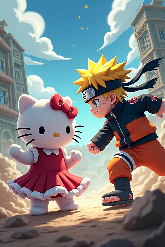 hello kitty fighting naruto