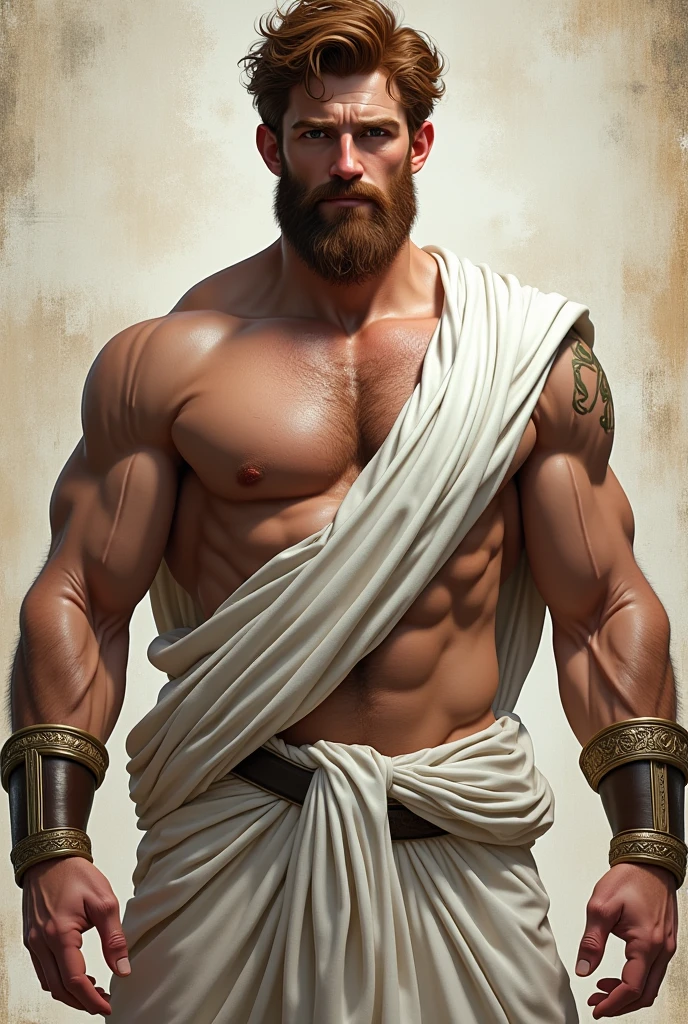 (work of art), ultra detaild, 3 view, Character view (from front view, lateral view , rear view), (detailed character sheet) , sketch reference of a god of war, God of Greek mythology, His physical appearance is often portrayed as having a strong, muscular build.., age 25, chestnut hair, ((hair on the chest++)) wearing traditional white Greek clothes, like a loose tunic or chiton, ultra-realistic, sharp, details Intricate, details Intricate, and style, Simple background illustration. ((Portrait body)), , (detailed eyes): detailed background, photorealistic, realistic hands, perfect hands HD 8K, by (Directed by: Daeni Pinho, (by ruaidri), (by virtyalfobo), (by Kenket). ,defined and beautiful muscles, big penis, Huge penis, penis Beautiful, defined, penis with details and hyper perfect, Luscious, giant penis, muscular penis, veiny penis, beautiful penis, photorealistic penis, detailed penis, perfect penis, big penis, luscious penis, sweaty penis, hard penis, perfect penis HD 8k, round testicles, perfect testicles, hairy testicles,
