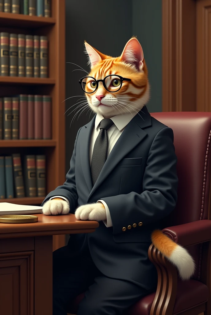 cat dressed as a lawyer