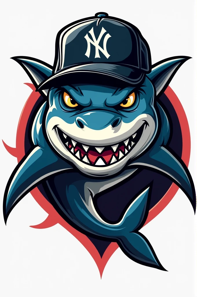 Shark logo with ny cap
