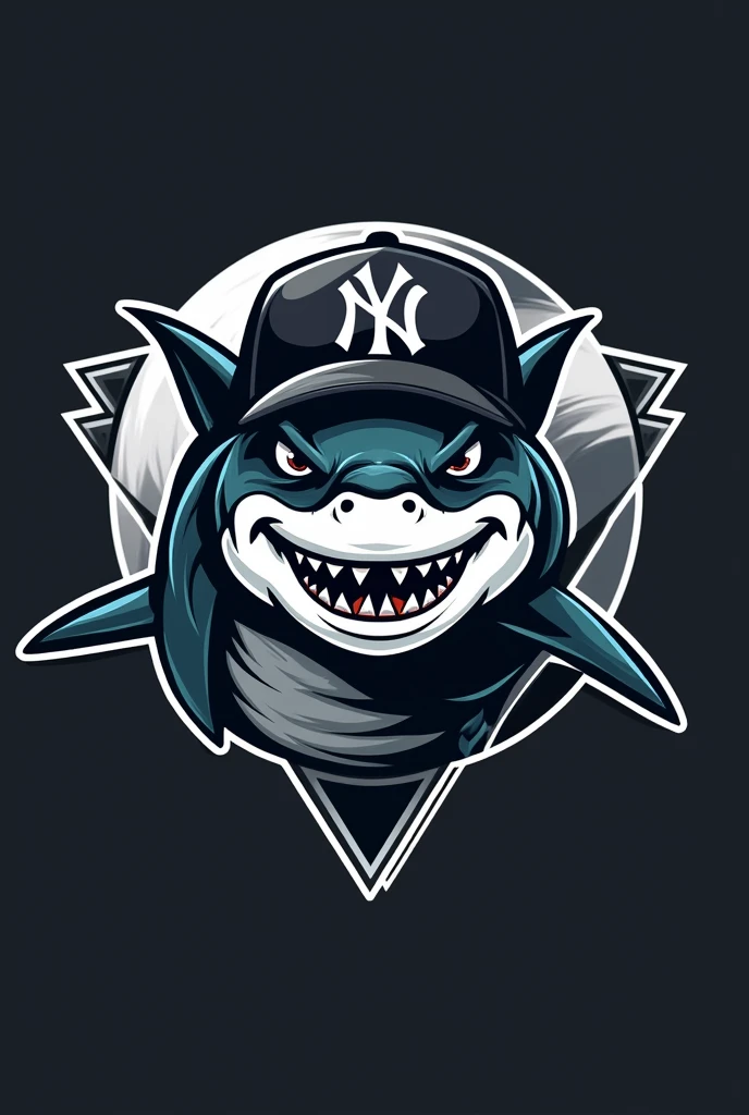 Shark logo with ny cap
