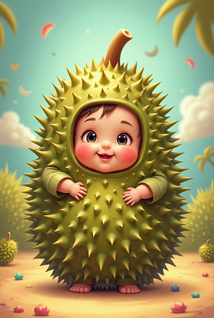 wearing durian costume