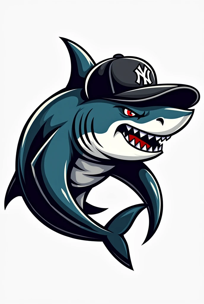 Shark logo with ny cap