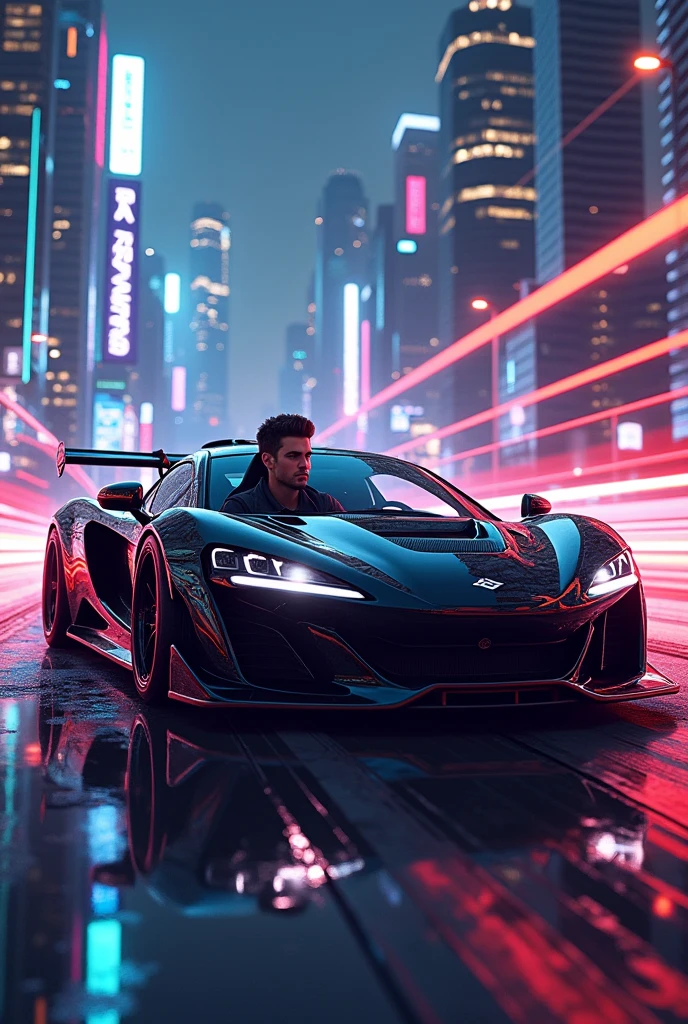 A car with cool boy