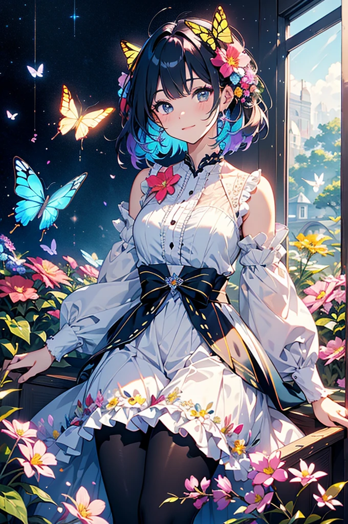 Beautiful flowers、colorful、butterfly、high resolution、Highest quality