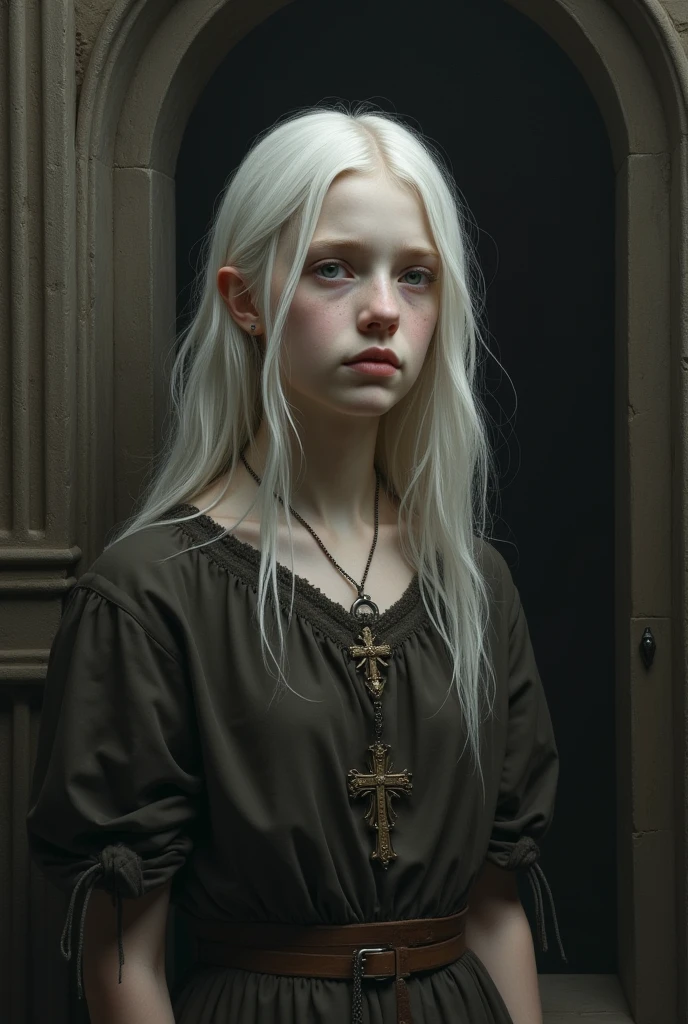 girl, albino, dark, Middle Ages, sad