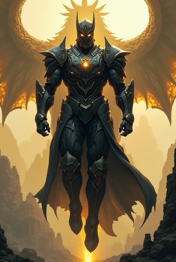 A big guy man adorned in fantasy-style full-body armor wearing silver VR. a crown-concept fully enclosed helmet that unveils only her eyes, a composite layered chest muscle, fully encompassing shoulder and hand guards, a lightweight waist armor, form-fitting shin guards, the overall design is heavy-duty yet flexible, ((the armor gleams with a yellow lighting, complemented by black and silver accents)), exhibiting a noble aura, he floats above the anciemt lost city and back ground standing a giant dragon like at game of thronce, this character embodies a finely crafted fantasy-surreal style armored hero in anime style, exquisite and mature manga art style, (Bat concept Armor, photorealistic:1.4, real texture material:1.2, professional photo, cinematic), ((city night view, element, energy, elegant, goddess, gentlement:1.5)), metallic, high definition, best quality, highres, ultra-detailed, ultra-fine painting, extremely delicate, anatomically correct, symmetrical face, extremely detailed wearing VR, high quality eyes, creativity, RAW photo, UHD, 32k, Natural light, cinematic lighting, masterpiece-anatomy-perfect, masterpiece:1.5