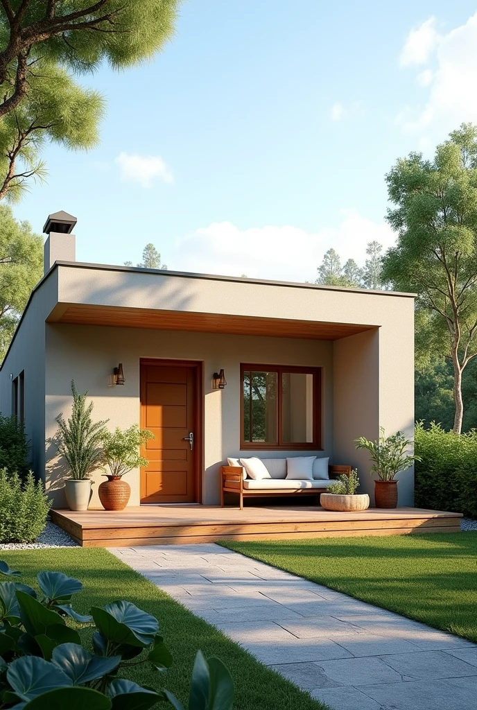 A nice simple house with a land area of 160 m2, with patio on the left side