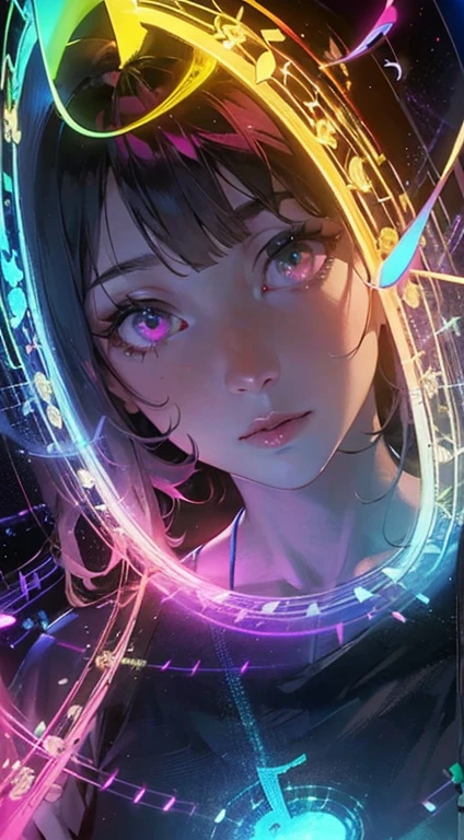 (short hair, pink hair, pink eyes:1.2),
(A human who emits an aura from his body), (Blue energy light emanates from the body:1.3),
(rainbow glows ultra-detailed deep emeraldgreen purple eyes:1.3),(glow eyes:1.1),
(gradient eyes:1.2), (finely detailed beautiful eyes:1.2), (symmetrical eyes:1.2), (big highlight on eyes:1.4),
(pattern:1), (design:1), (spiral:1), (Colorful floral pattern:1), (Wormhole world:1.2), (musical note:1.4),(Möbius strip:1.2),
(masterpiece:1.2), (illustration), (best quality:1.2), (best aethetic:1.1), (beautiful art:1.2), (ultra-detailed:1.2), (8k), (HDR), (cinematic lighting), (wallpaper), (sharp focus), (intricate)
,mirrornun,Glitching, glitch