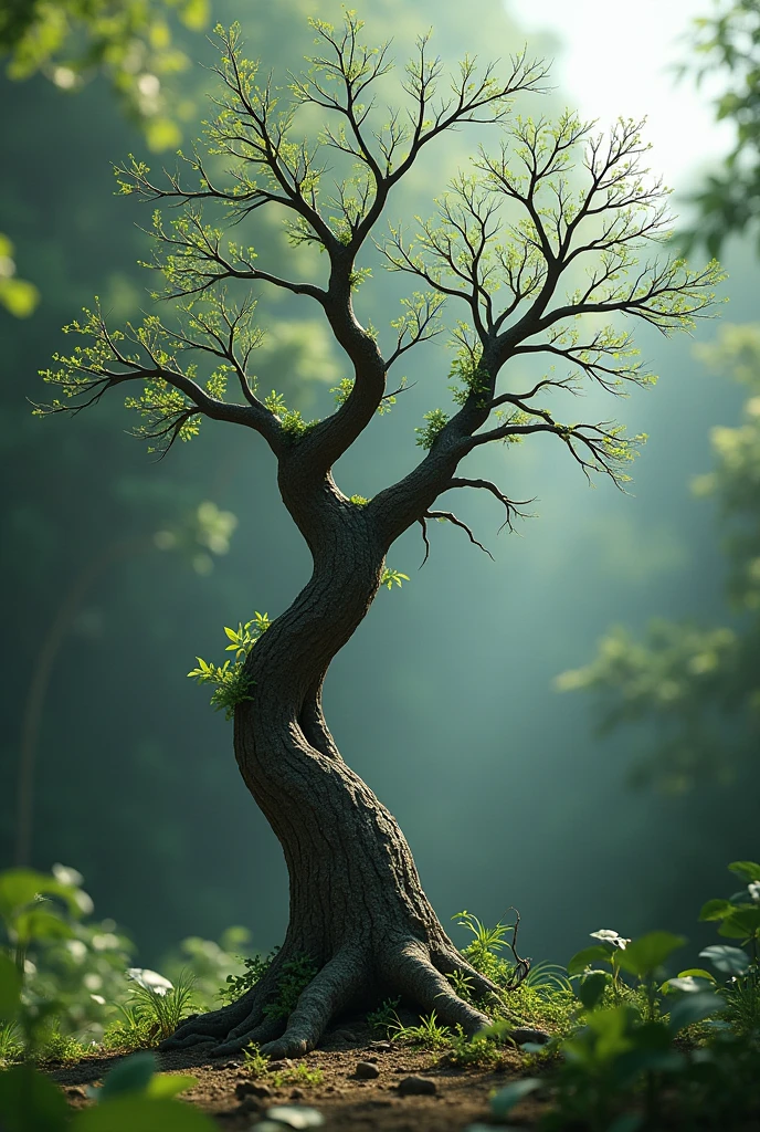 Tree that was dead for long time after a period of time it is reviving itself again.