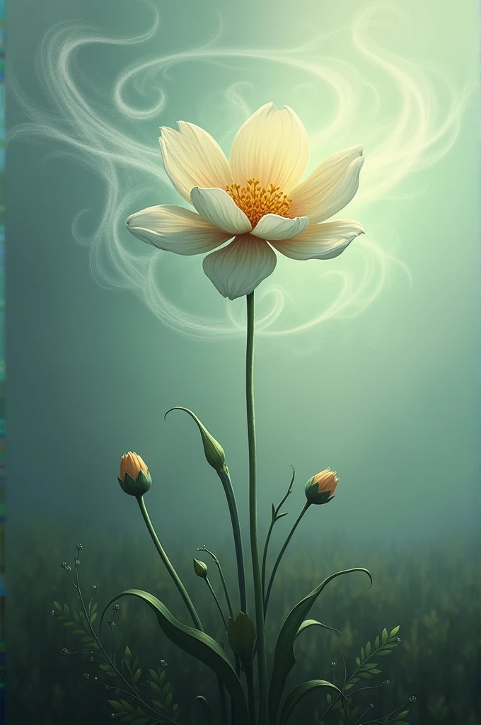 Innocent flower and fall wind draw imagination 