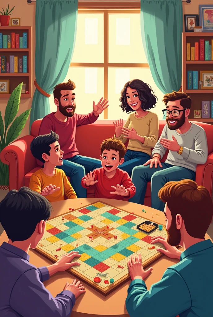 Create image with logo "let's play board games"