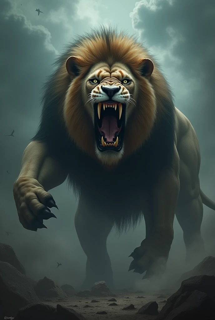 Scary lion