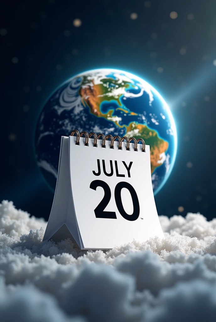 calendar marking July 20 with planet Earth behind