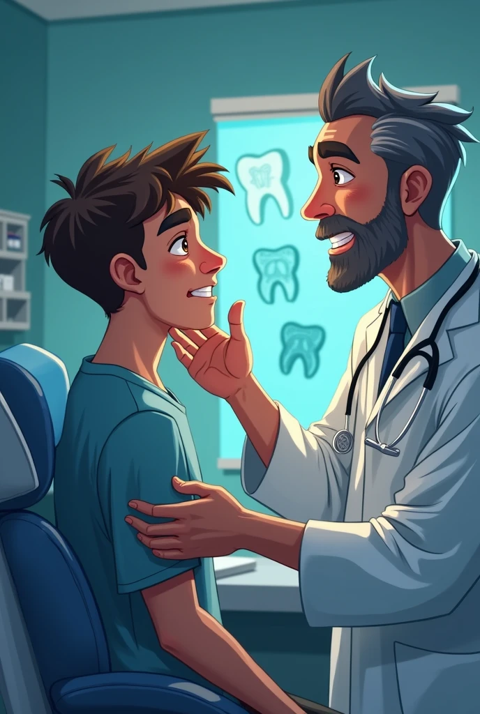 John was scared and sad. He never thought that not brushing his teeth could cause so much trouble.. The dentist explained that to take care of your teeth, he would need to undergo treatment that included removing cavities and, Mainly, start brushing your teeth every day, especially after eating sweets.