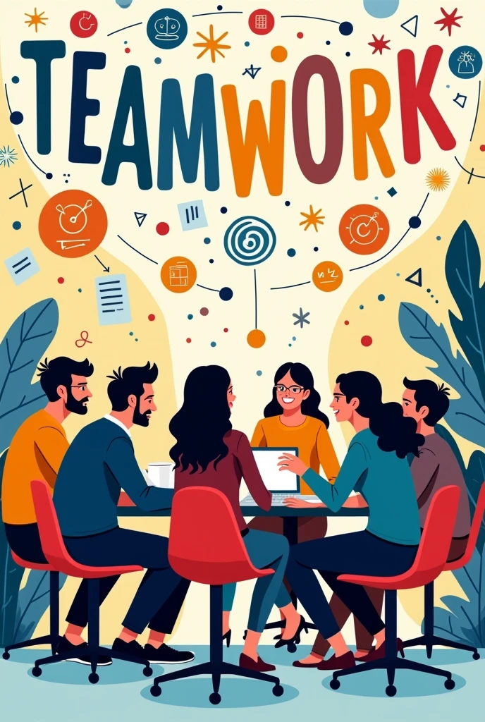 Generate a poster about teamwork