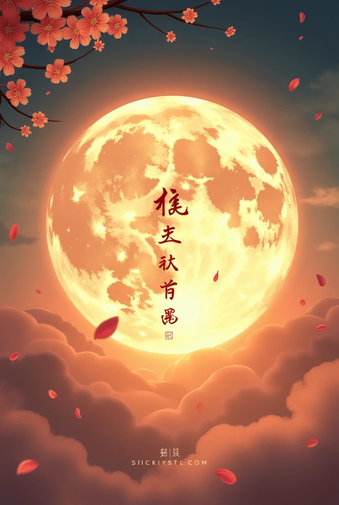 mid autumn festival logo with name"moonlight giving"