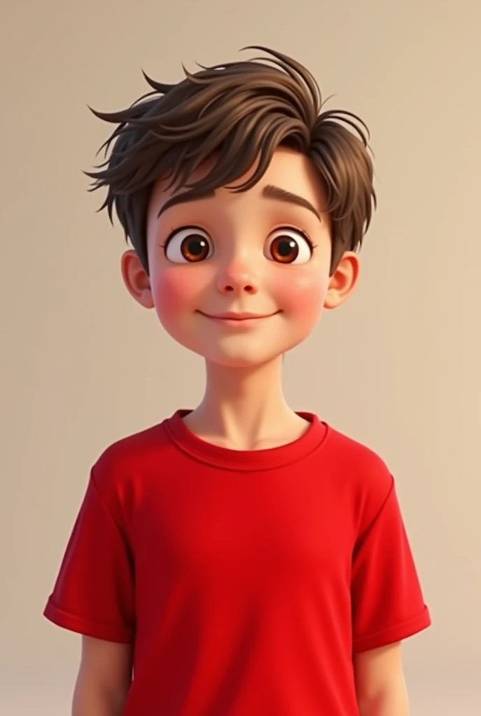 A boy with red shirt
