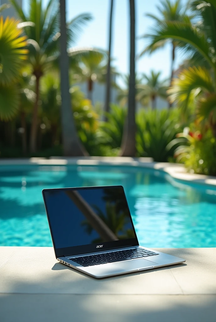 Laptop Acer, swimming pool
