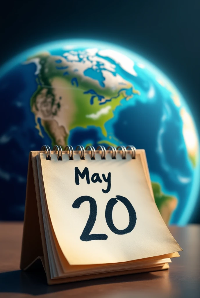 calendar marking may 20 with planet earth behind