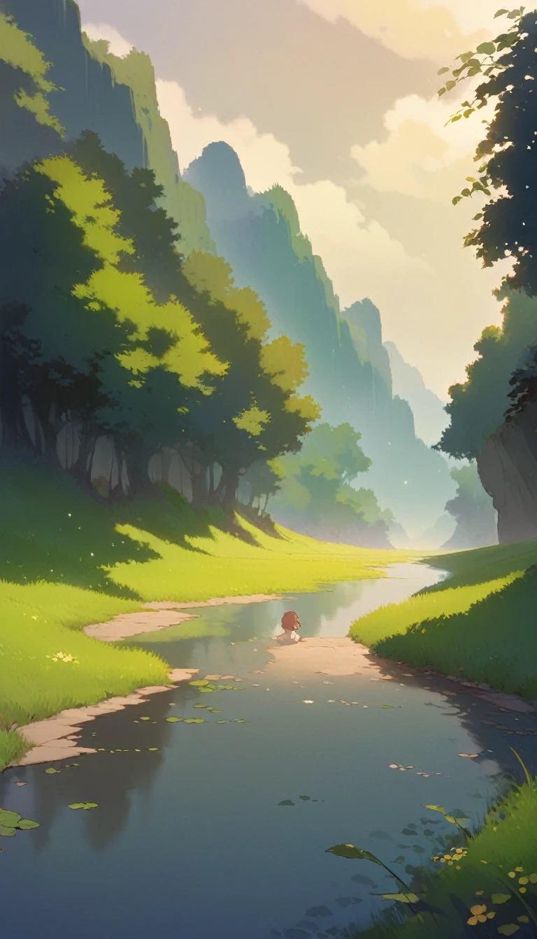 ultrawide landscape aesthetic,summer dream ,Studio ghibli inspired aesthetic, No People 