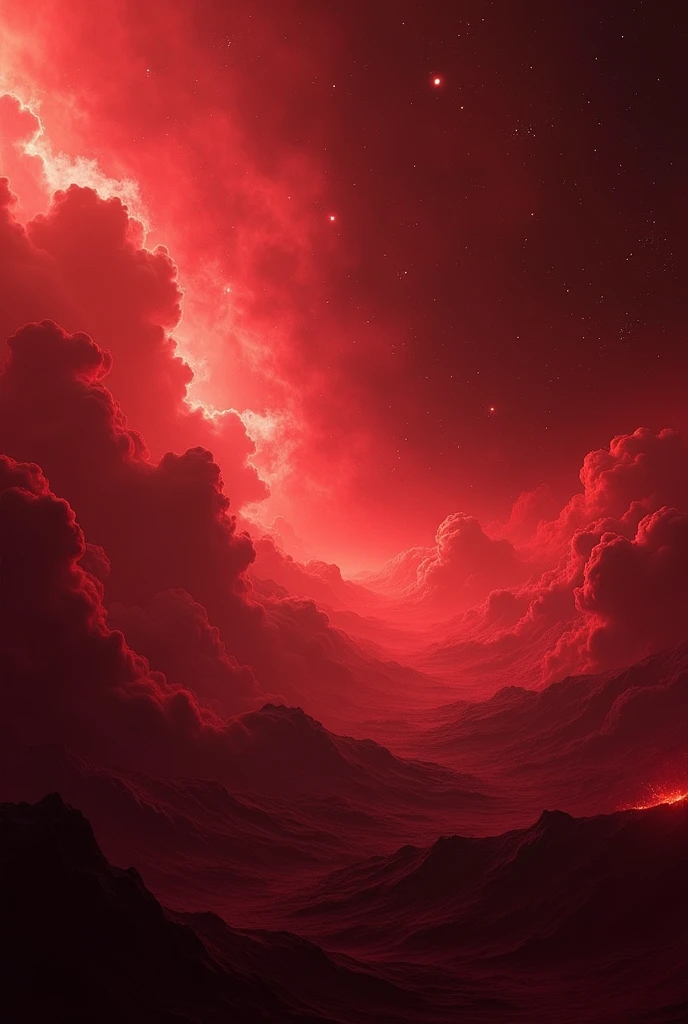 Create an image with a red universe without anyone in it