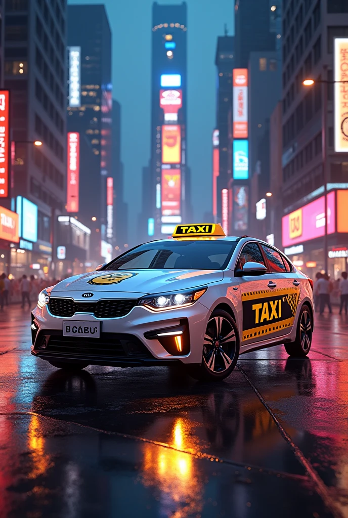 Kia Cerato brand taxi for a bottomless advertisement