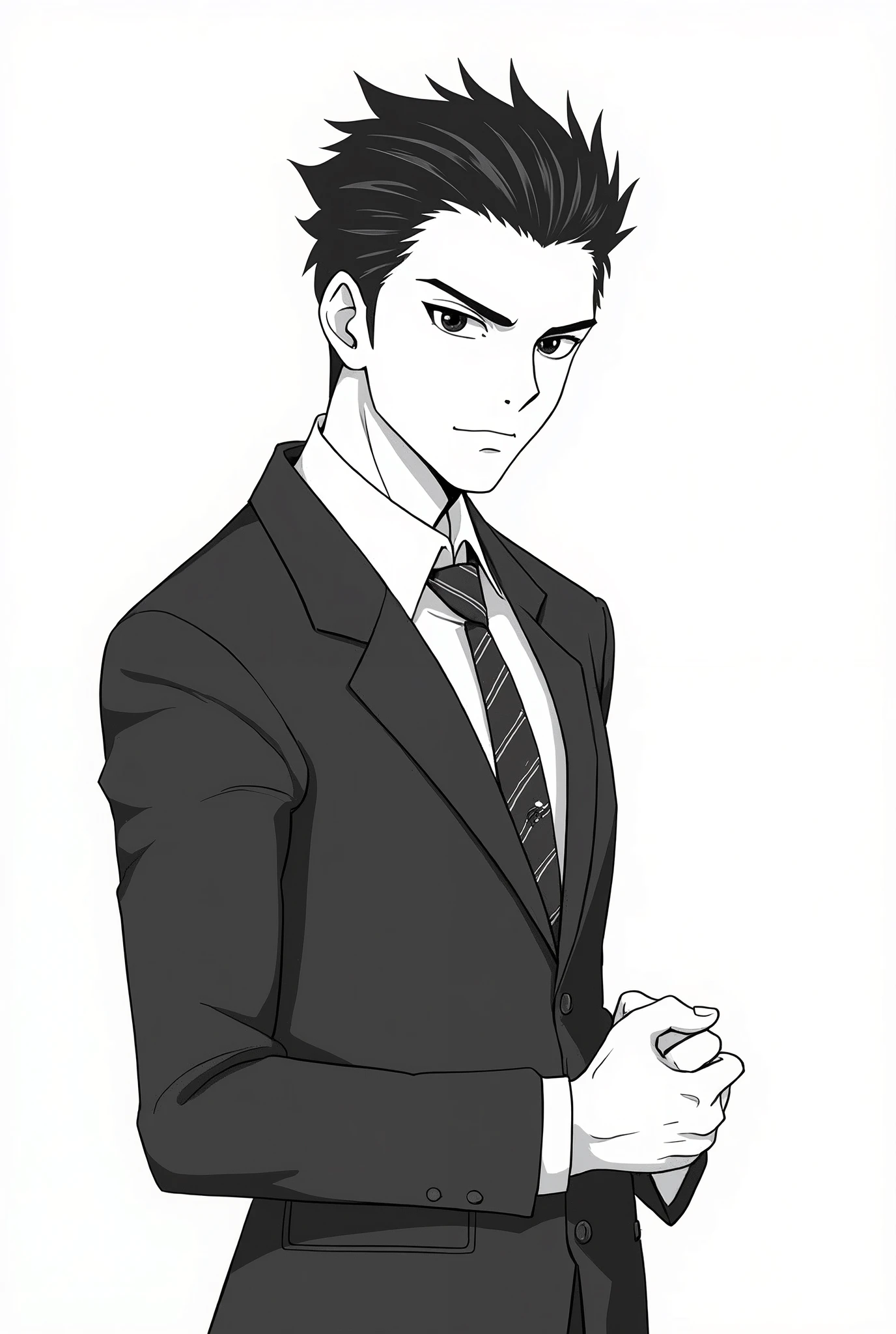 Lineart style image of nanami kento from jujutsu kaisen