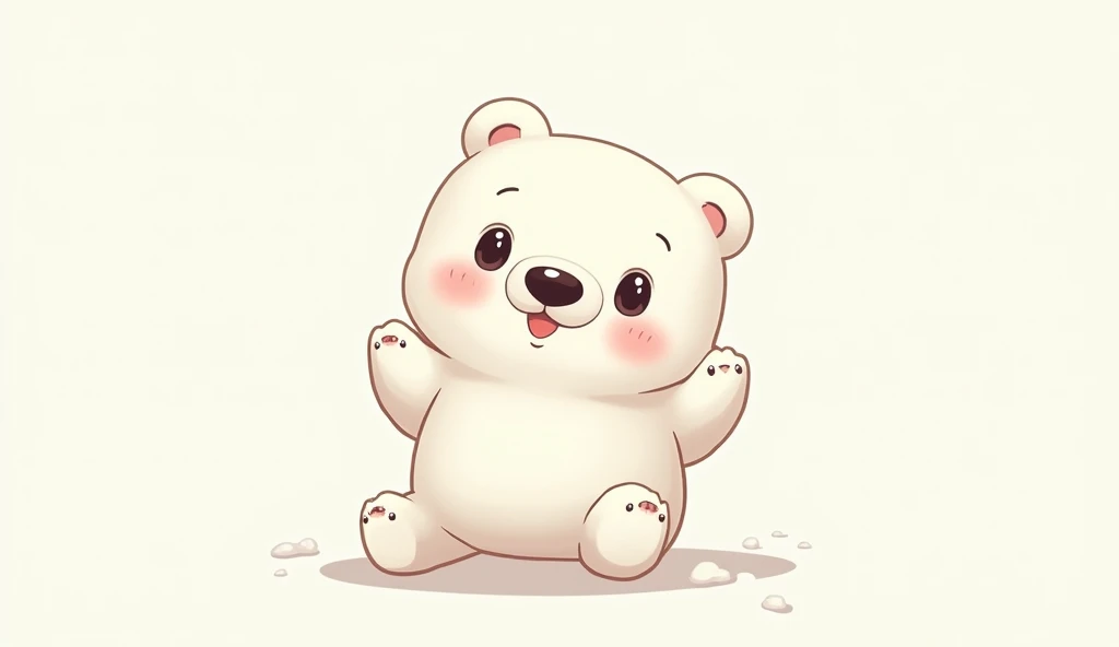 A cute polar bears character, chibi style, cute, exaggerated features, simplified, kawaii, super-deformed , Design the character with 20 different full-bodyposes, each showcasing different expression