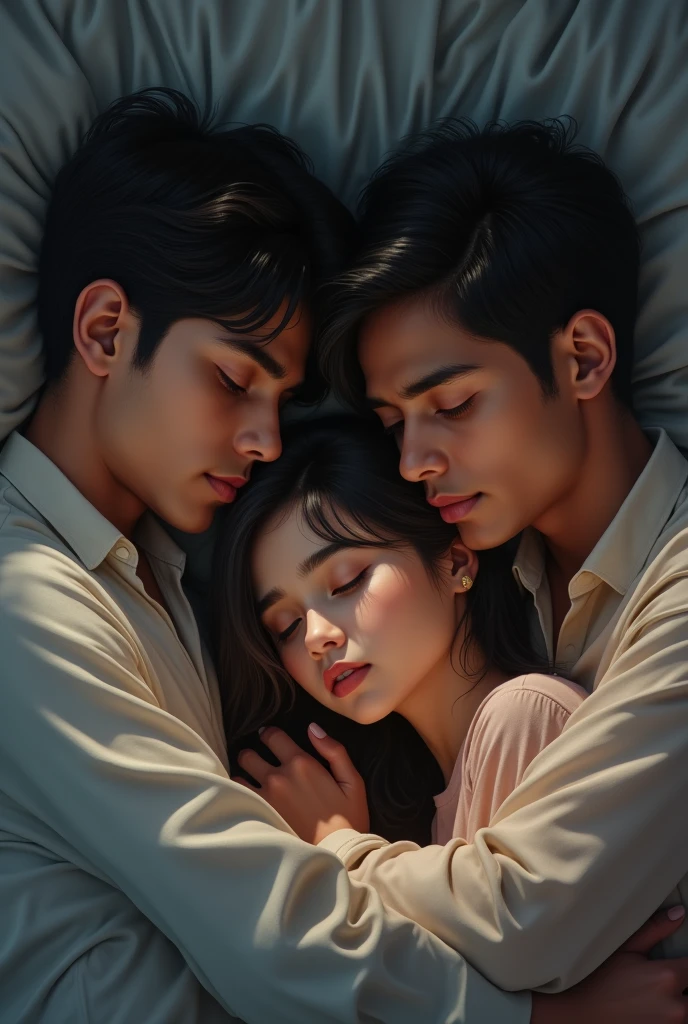1 pakistani boy and a bangladeshi boy sleep with a girl