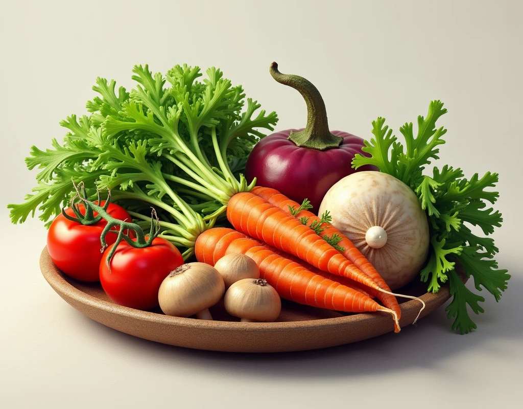 We need an image of vegetables placed on a plate