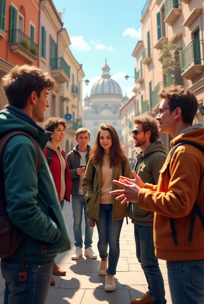 tourists and a tour guide using body language