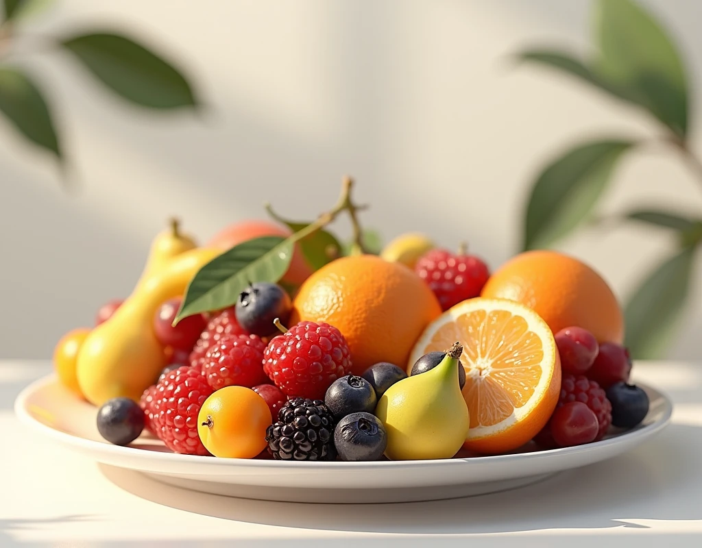We need an image of fruits placed on a plate