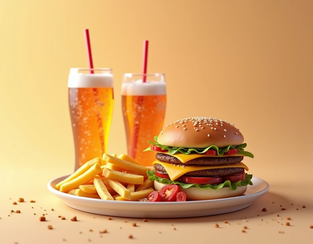 We need an image of fast food placed on a plate