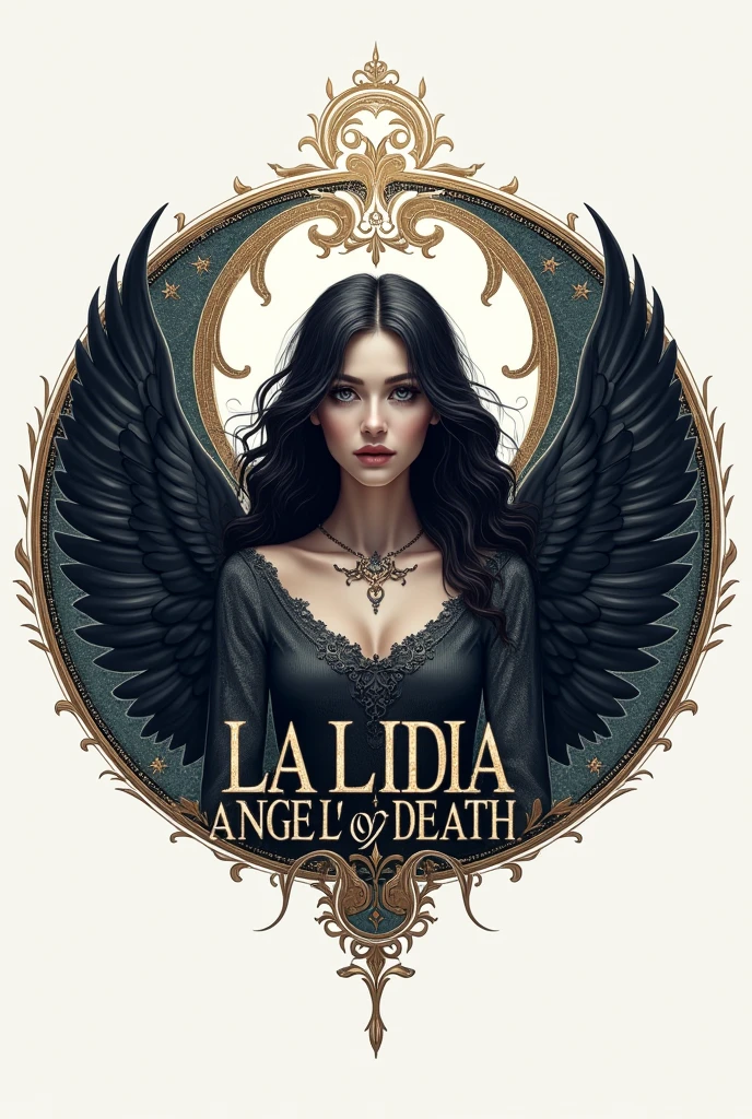 Logo for tik tok highlighting the word la Lidia Angel of death in a circle