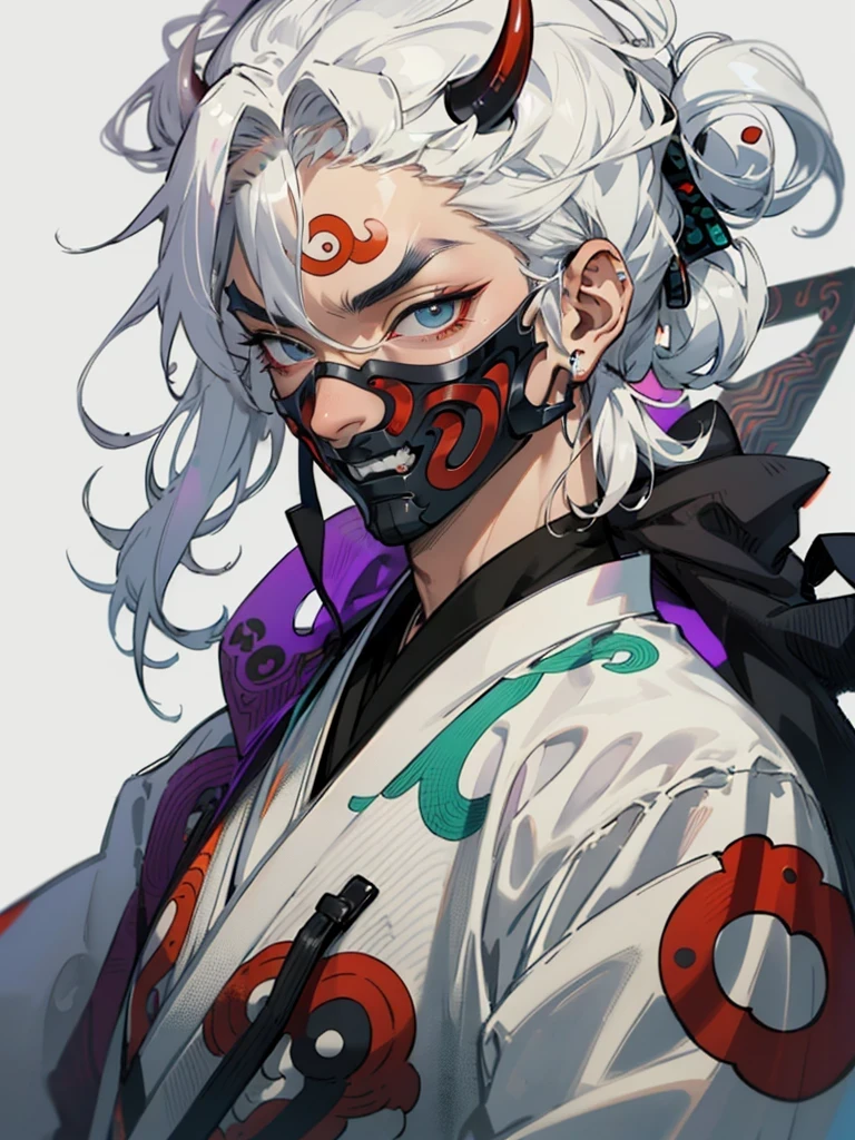hannya, face fully covered, 