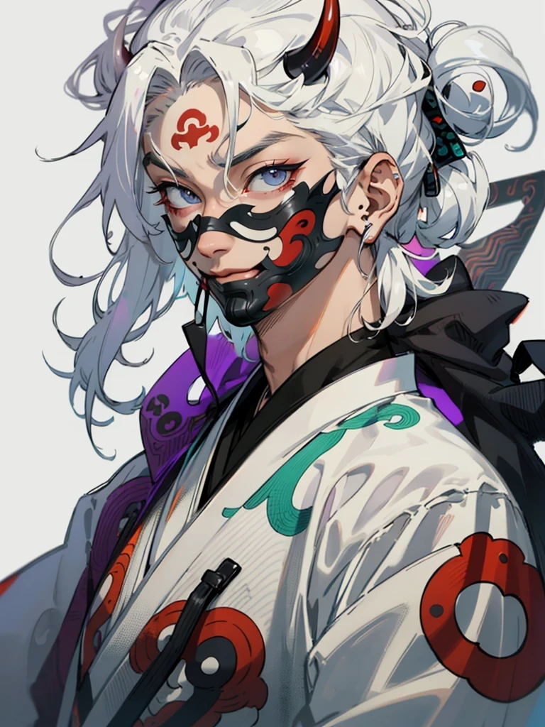 hannya, face fully covered,