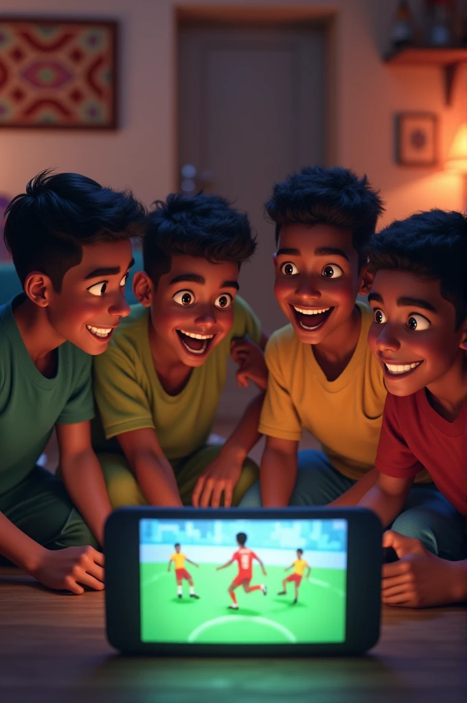 somali boys playing efootball game and playing together in one place