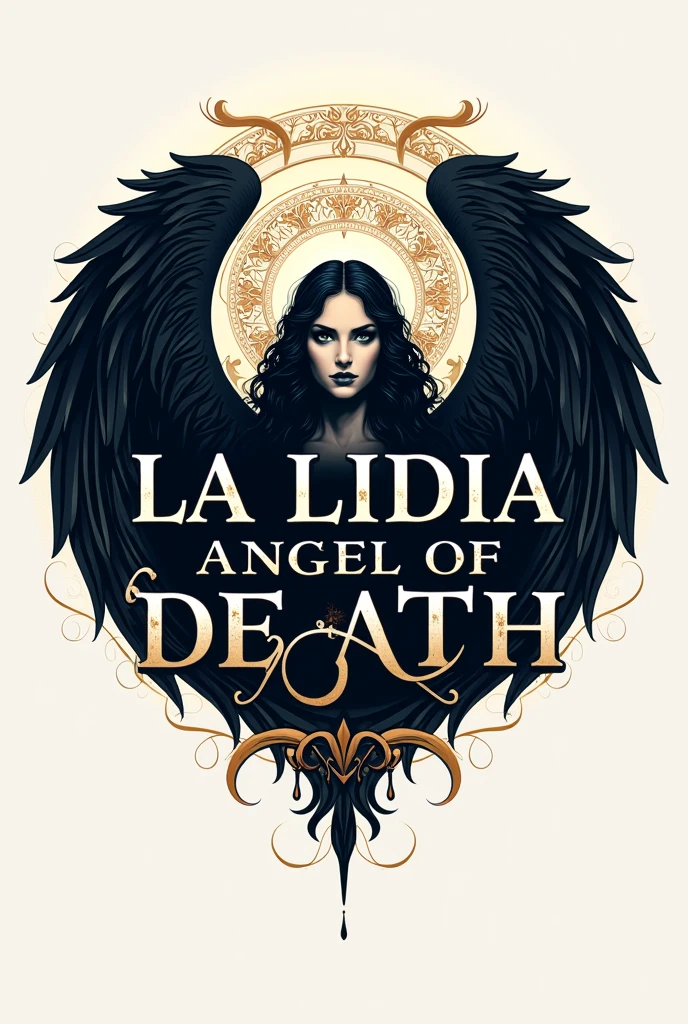 Logo for tik tok highlighting the word la Lidia Angel of death in a circle